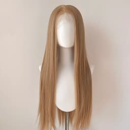 Light Blonde Color Synthetic Full Lace Wigs for Black Women Heat Resistant 26 Inch Long Straight Full Hand Tied Free Part 150%