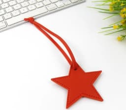 Free initials five pointed star leather luggage pendant star pu leather pendant bag pendant gift leather buckle keychain