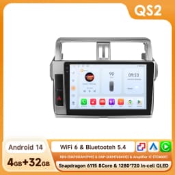 Hizpo AI Voice Car Radio Android Auto Multimedia For Toyota Land Cruiser Prado 150 2013-2017 4G Carplay Autoradio No 2din DVD