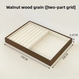 High-end Walnut Pattern Jewelry Tray Large Capacity Multi-grid Ring Necklace Stud Earrings Jewelry Storage Display Tray