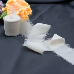 5 Meters Hand Torn Edge Chiffon Ribbon Wedding Hold Flower Tassel Ribbon Bow Decoration Snow Silk Fabric Strip
