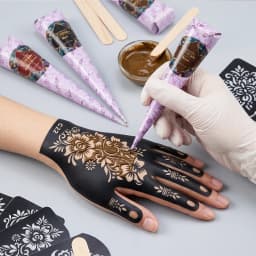Pattern Tattoo Stencils for Women Hollow Henna Flower Tattoo Stencils for Hand Fingers Reusable Tattoo Templates Tattoo Tools