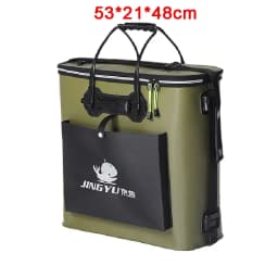 Portable Fishing Bag Water Bucket Storage Boxes Collapsible Thicken Live Fish Tank Water Bucket Outdoor Camping Fishing Tackle