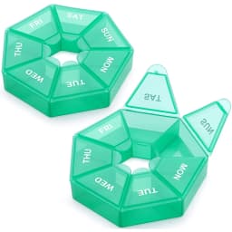 2PCS Weekly Pill Box Daily Organiser Medicine Tablet Storage Dispenser 7 Day