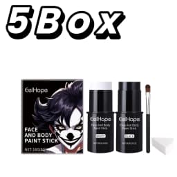 Black White Face Body Paint Kit Cover Foundation Clown Colorful Long Lasting Waterproof Halloween Festive Makeup Accessories Set