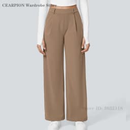 Womens Solid Color Straight Pant Loose Stretch Yoga Pants with Pockets Streetwear Outdoor Sports Pants Joggers Baggy Trousers