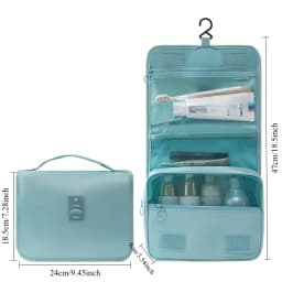 Hanging Toiletry Bag for Business Trips Portable Large Capacity Skincare Makeup Bag Dry and Wet Separation Folding Storage Bag
