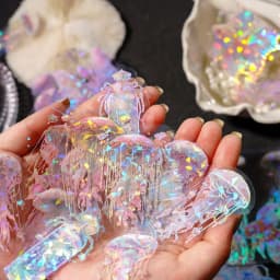 20pcs Twinkle Jellyfish Stickers Pack Laser Silver Collage for Junk Journal DIY Scrapbooking PET Aesthetic Decor