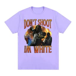 Funny Don't Shoot Im White Meme Graphic T-shirts for Men Casual Humor Short Sleeve T Shirt Unisex Vintage Fashion Gothic T-shirt