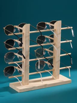 Handmade Wooden Display Organizer Rack for Glasses And Jewelry - Versatile Retail & Personal Use Storage Solution