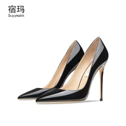 2025 Spring and Autumn New Purple Pumps Pointed Shallow Mouth High Heels Sexy Fashion Patent Leather Bright Color High Heels
