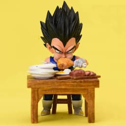 Anime Dragon Ball Z GK a bowl of good rice dining gobbler Vegeta Goku Eating Pvc Action Figures Collection Model Toys Gifts