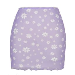 Women's Skirt Floral Print Mesh Double Layer High-waisted Mini Skirts 2025 New Summer Streetwear Club Boydcon Vintage Y2K Skirt
