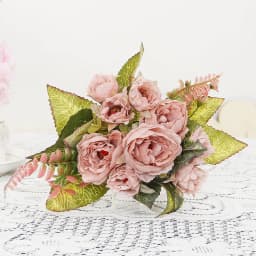 9 Heads Simulation Rose Fake Wedding Arch Silk Flower Home Decoration Artificial Home Living Room Table Decoration Fake Flower
