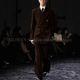 Smart Causal Grey Suit For Men Double Breasted Peak Lapel Loose 2 Piece Jacket Pants Office Daily Prom Terno Masculinos Completo