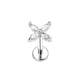 ASTM F136 G23 Titanium Flower Moon Heart Threadless Piercing Leaf Drop Pin Push in Lip Stud Daith Conch Earring 16G 18G 20G