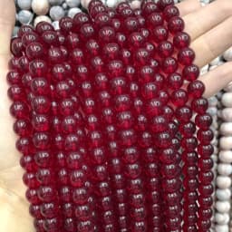 Natural Stone Colorful Garnet Red Amber Yellow Olive Green Glass Crystal Round Loose Beads For Jewelry Making DIY Bracelet