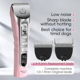 Fenice New Upgrade 5000mA Capacity Cordless LCD Screen Pets Dog Grooming Clippers Rechargeable Haircut Shaver for Trimming Salon