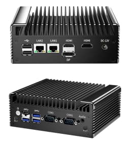 Intel N150 N100 Fanless Mini PC 2x2.5G LAN 2*COM NVMe DDR4 Industrial Mini Computer Firewall Router Home Server PfSense OPNsense