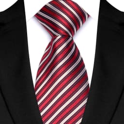 Luxury 8CM Mens Necktie Red Color Solid Stripes Paisley Ties For Man Groom Jacquard Woven Neck Tie For Business Wedding Party