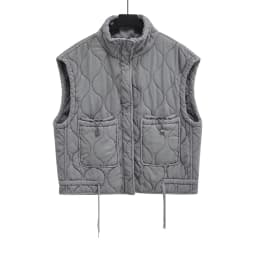 Autumn Winter Women Jacket Standing Collar Light weight Sleeveless Cotton Coat Vest Women Pocket Coat Women Clothes