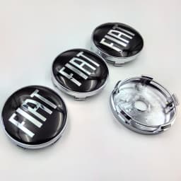 4pcs 60mm fiat logo Car Wheel Center Cap Hub Covers Badge Styling Accessories Silver Or Black Compatible with FIAT