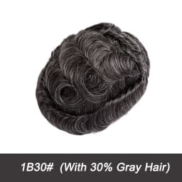 VLoop Super Natural Hairline Ultra Thin Skin 0.02mm 80%Density Undetectable Men Toupee Brown Black Grey 520# Hair System for Men