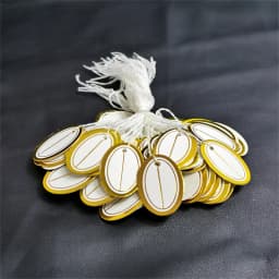 500 Pcs Jewelry Strung Pricing Price Tags with String Silver Merchandise Cloth Label Price Label