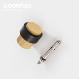 Dooroom Knurled Brass Rubber Door Stops Bathroom Door Stopper Heavy Duty Floor Mount Bumper Non-magnetic Door Holder Catch