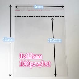 100pcs 4x6cm---22x20cm Resealable Poly Bag Transparent Opp Plastic Bags Self Adhesive Seal Jewellery Making Bag