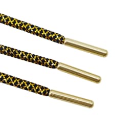 Round Polyester Shoestring Gold Metallic Laces Pointed Promotional Custom Double Twill Metal Cord Lacet 0.45cm Width Shoelaces