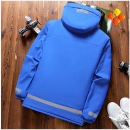Thickened Fleece Lined Cotton Jacket for Men Workwear Safety Coat Winter Cold Resistant Reflective Printed Logo Casual Loose Fit