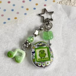 Tamagotchi Mametchi mimitchi Kuchipatchi cartoon note beaded keychain creative two-dimensional cute backpack decorative pendant