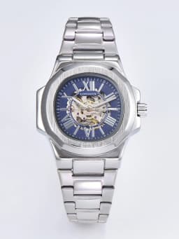 LONGLUX HOT SALE NEW Automatic Mechanical Men Watch Rome Business Waterproof Skeleton Luminous Stainless Steel Gift Watch