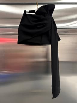CHICEVER Solid Sexy Spliced Bowknot Mini Skirt For Women High Waist Pathwork Asymmetrical Hem Bodycon Skirts Female Clothing New