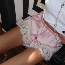 Women Satin Silk Shorts Lace Trim Mini Micro Shorts Silky Low Rise Coquette Lounge Slip Pj Bottoms French Knickers 