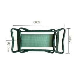 Folding Portable Iron Garden Kneeling Stool, Square Outdoor Kneeler with Detachable Tool Pouch, Compact for Camping Hiking Trave