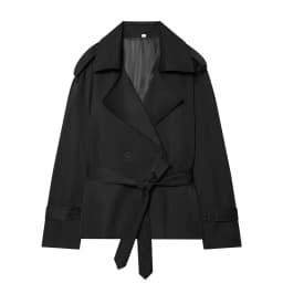 Women's Coat 2026 Autumn New Style Solid Color Long Sleeve Belted Short Trench Coat European and American Personalized Fashion
