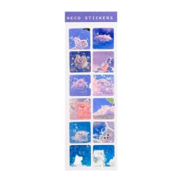 1 Sheet Adorable PVC Waterproof Laser Sticker for DIY Scrapbook Journal Diary Notebook phone Decoration