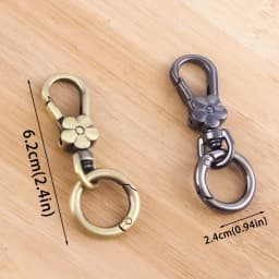 2pcs Metal Flower Keychains Keyring Key Chain Ring Clip Holder Organizer for Home Car Keys Key Finder