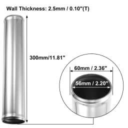 UXCELL OD 38mm 51mm 57mm 63mm 89mm Length 300mm Aluminum Alloy Tube Intercooler Pipe Straight Air Intake Tube for Car
