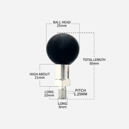 1 Inch 25mm Ball Head Adapter Motorcycle Handlebar Clamp Mount Phone Ball Head Mount Aluminum Ball Base Socket Arm Mount for Ram