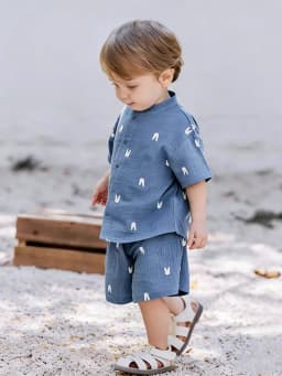 2Pcs Organic Cotton Kids Baby Sets Spring Summer Solid Tshirt Top + Pant Casual Toddler Boy Clothing