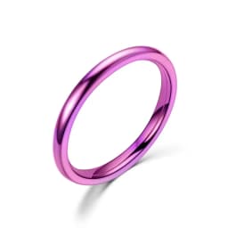2MM Thin Rose Gold Anti-Allergy Smooth Simple Stainless Steel Wedding Rings for Women Charm Jewelry Valentine's Day Present