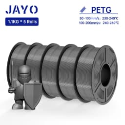 JAYO 5Rolls PETG Filament 1.75MM 1.1KG/Roll 3D Printer Filament PETG High Toughness for FDM 3D Printing Material