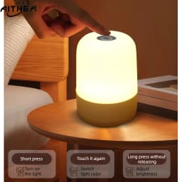 AITHEA Rechargeable Touch Sensor LED Night Light 3-Color Dimmable Portable Bedside Table Lamp for Bedroom Reading Room Decor