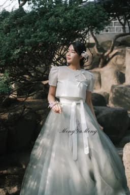 New Hanbok A-Line 2PCS Wedding Dresses Short Sleeves Ribbon Pleat Customized Korea Photoshoot Plus Size Floor-Length 2026