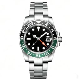 Customized LOGO 40mm Quartz GMT Man Watches Sapphire glass 10Bar Waterproof Luminous Diving Mens Wrist Watch Steel Bracelet