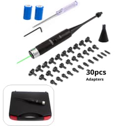 Bore Sight Kit 30Adpaters from .177 .22 to 12GA with Stable Centering Device Boresighter