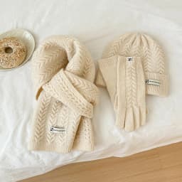 Winter Warm Knitted Hat Scarf Gloves Women's Windproof Adult Three-piece Set Scarves Solid Color Fashion Korean Hats for Women
